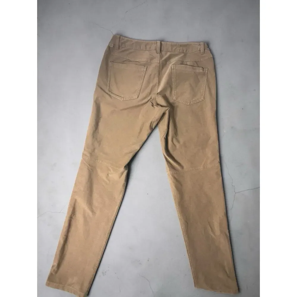 Lululemon ABC Pants Mens 33x30 Slim Fit Khaki Tan Stretch Chino - Picture 4 of 7